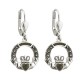Solvar Sterling Silver Marcasite & Marble Claddagh Drop Earrings Solvar