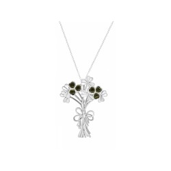 Sterling Silver & Connemara Marble Shamrock Bouquet