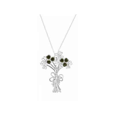 Sterling Silver & Connemara Marble Shamrock Bouquet