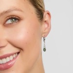 Sterling Silver Connemara Marble Long Celtic Knot Drop Earrings Sterling Silver Connemara Marble Long Celtic Knot Drop Earrings