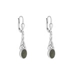Sterling Silver Connemara Marble Long Celtic Knot Drop Earrings Sterling Silver Connemara Marble Long Celtic Knot Drop Earrings