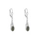 Sterling Silver Connemara Marble Long Celtic Knot Drop Earrings