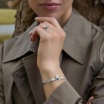 Sterling Silver Connemara Marble Claddagh Bracelet