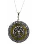 Sterling Silver & Connemara Marble Tree of Life Pendant