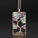 Beautiful Natural amethyst/Aventurine tree of life pendant healing 