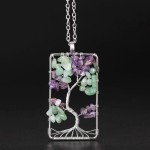 Beautiful Natural amethyst/Aventurine tree of life pendant healing 