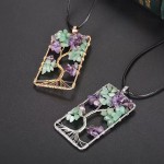 Beautiful Natural amethyst/Aventurine tree of life pendant healing 