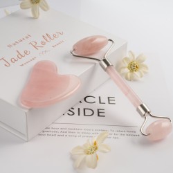 Natural Rose Quartz Facial Roller/Massager