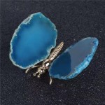  Agate Butterfly Ornament, Pink, Blue, Black, Handmade, Brazil, Agate Slice