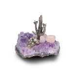Natural Amethyst Quartz Crystal Cluster Miners Modelling Interesting Decorations