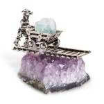 Natural Amethyst Quartz Crystal Cluster Miners Modelling Interesting Decorations