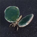  Agate Butterfly Ornament, Pink, Blue, Black, Handmade, Brazil, Agate Slice