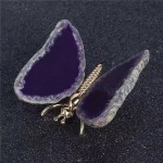  Agate Butterfly Ornament, Pink, Blue, Black, Handmade, Brazil, Agate Slice